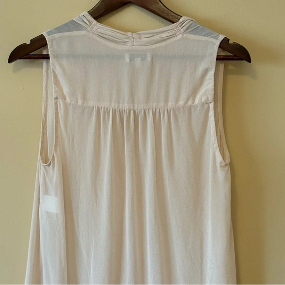 Babaton| Aritzia Feminine 'Tinsley'Cream 100% Silk Short Sleeve Blouse Sz M - Picture 4 of 5
